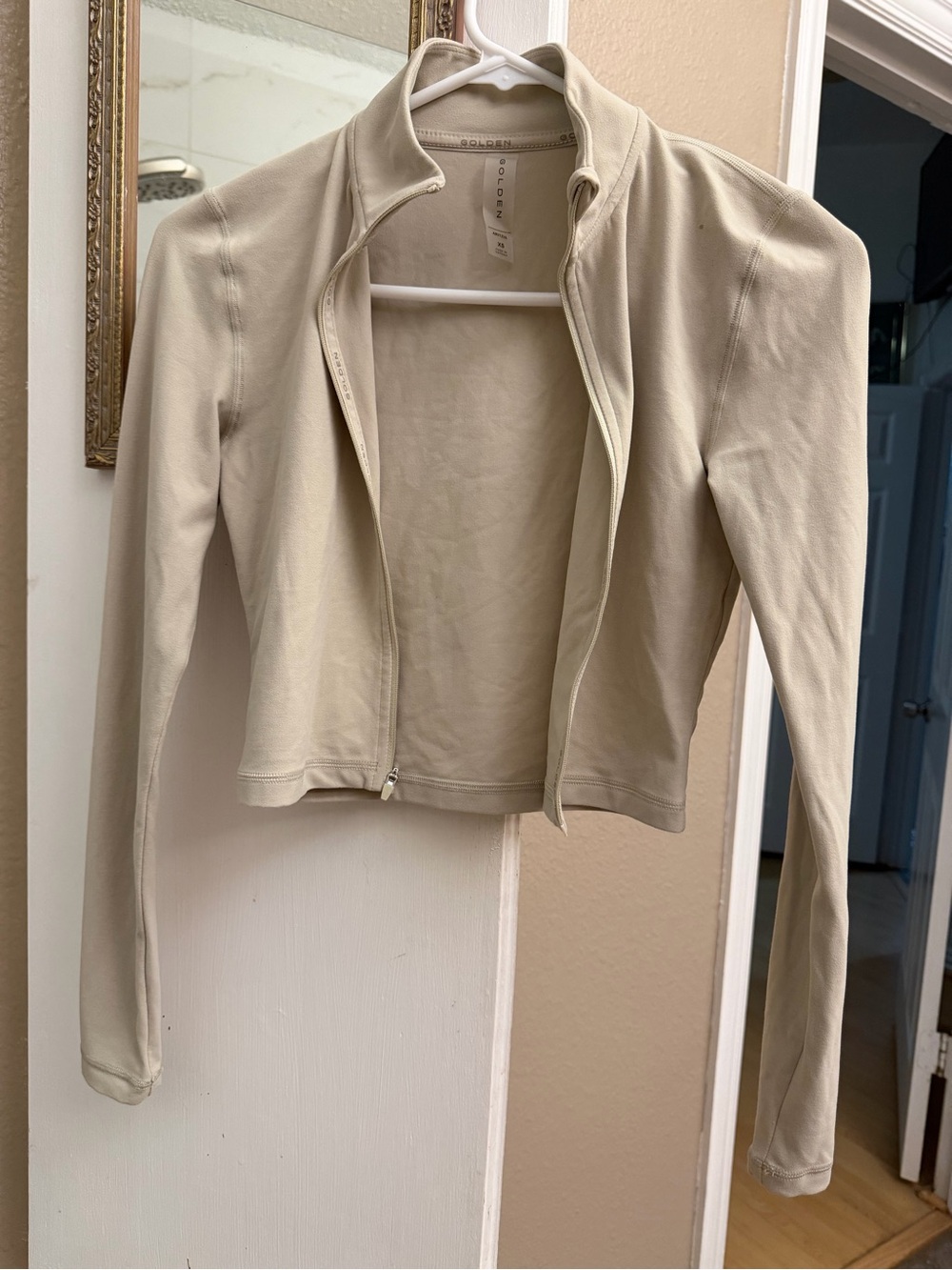 Aritzia Golden Cream Zip-Front Jacket